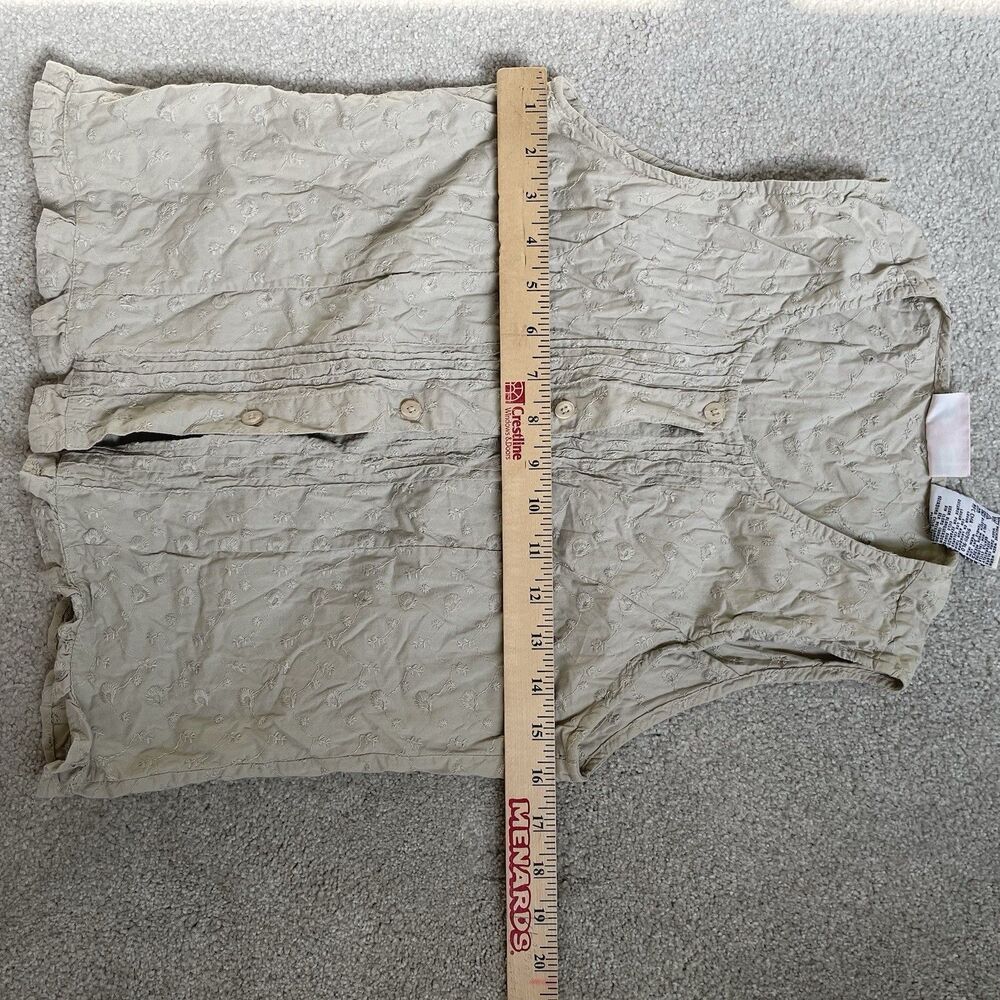 Faded Glory Vintage 1990's Embroidered Tank Cottagecore 100% Cotton Beige Size S - Picture 8 of 9